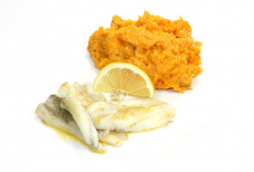 Cod with sweet potato mash