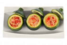 Stuffed round courgette