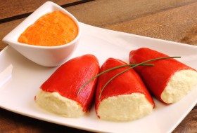 Stuffed peppers with cod brandade